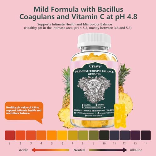 Crasye Gummy Premium para el Balance Femenino - Salud Vaginal PH - Probioticos Piña Hawaiian - 60 Gomas - 30 Porciones - imagen 4