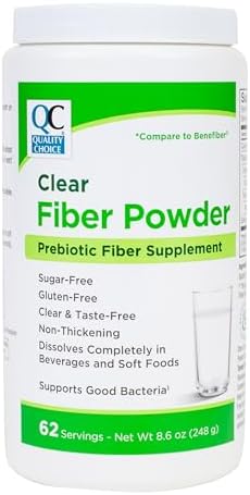 Suplemento en Polvo de Fibra Prebiótica Clear Quality Choice para la Salud Digestiva - Sin Sabor, Fórmula No Espesa - 62 Porciones, 8.6 Onzas (248g), - imagen 1
