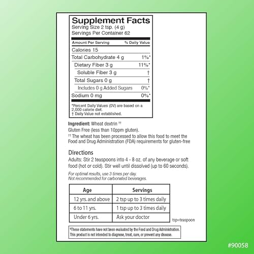 Suplemento en Polvo de Fibra Prebiótica Clear Quality Choice para la Salud Digestiva - Sin Sabor, Fórmula No Espesa - 62 Porciones, 8.6 Onzas (248g), - imagen 4