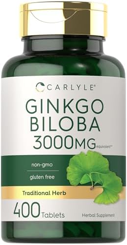 Carlyle Ginkgo Biloba | 400 Tabletas | Suplemento Herbal Sin OGM y Libre de Gluten - imagen 1