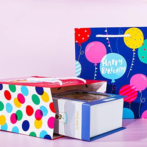 Bolsa de Regalo de Cumpleaños con Asa y Papel de Seda, 12 Pzs de Bolsas de Regalo en Tamaños y Diseños Variados, Grande, Mediana, Pequeña para Niños - imagen 5