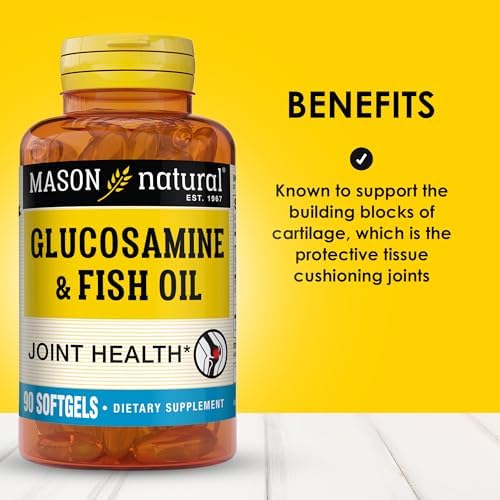 Suplemento de Glucosamina y Aceite de Pescado MASON NATURAL con DHA y Omega 3 para Soporte de Articulaciones y Músculos, 30 Cápsulas Blandas - imagen 2