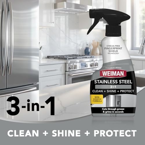 Limpiador de Acero Inoxidable Weiman y Limpiador Diario para Estufas - 12 Onzas - Kit de Limpieza para Electrodomésticos de Cocina - imagen 3