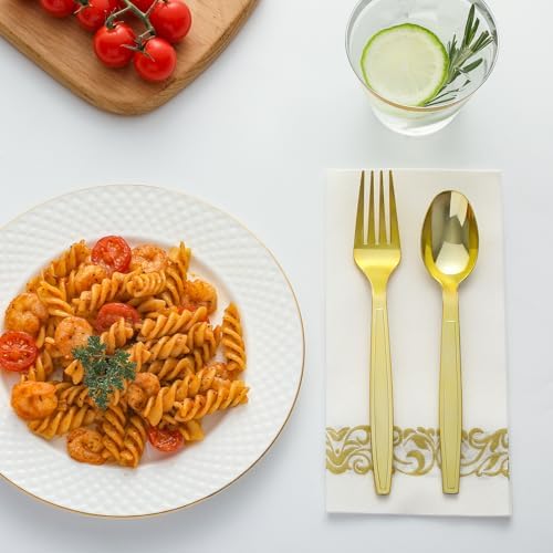 100 Piezas de Tenedores Plásticos Dorados Desechables, Utensilios para Fiestas, Bodas, Picnics y Uso Diario - Sin BPA - imagen 3