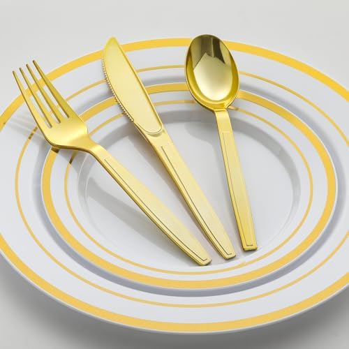 100 Piezas de Tenedores Plásticos Dorados Desechables, Utensilios para Fiestas, Bodas, Picnics y Uso Diario - Sin BPA - imagen 4