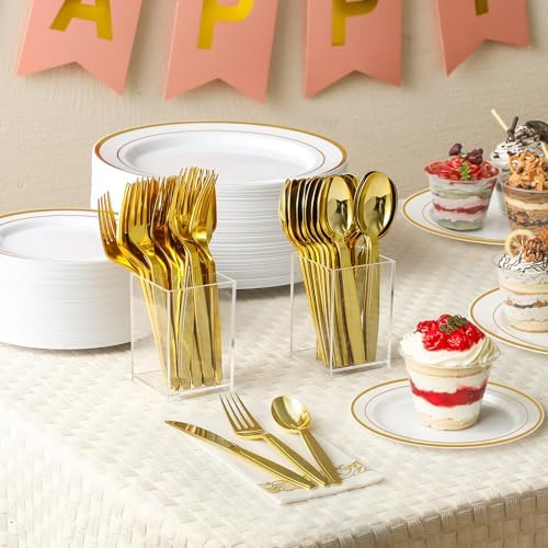 100 Piezas de Tenedores Plásticos Dorados Desechables, Utensilios para Fiestas, Bodas, Picnics y Uso Diario - Sin BPA - imagen 6