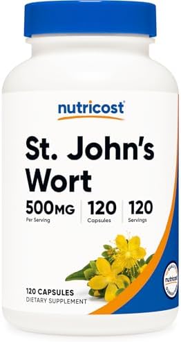 Cápsulas de Hierba de San Juan Nutricost (500mg) 120 Cápsulas - Vegetarianas, Sin Gluten y No Transgénicas - imagen 1