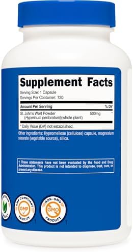 Cápsulas de Hierba de San Juan Nutricost (500mg) 120 Cápsulas - Vegetarianas, Sin Gluten y No Transgénicas - imagen 5