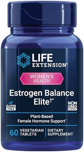 Suplemento de Soporte para la Menopausia Life Extension Estrogen Balance Elite, Equilibrio Hormonal, 60 Tabletas, Libre de Gluten y No Transgénico. - imagen 1