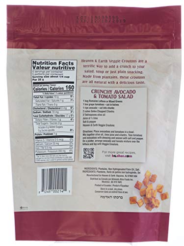 Crutones Veganos Heaven & Earth, 5oz (Paquete de 3) Sin Gluten, Hechos de Plátano, Sin Ingredientes Artificiales, Ideales para Ensaladas, Sopas y - imagen 2
