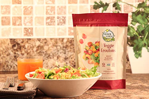 Crutones Veganos Heaven & Earth, 5oz (Paquete de 3) Sin Gluten, Hechos de Plátano, Sin Ingredientes Artificiales, Ideales para Ensaladas, Sopas y - imagen 3