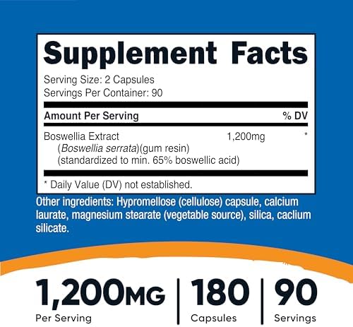 Nutricost Extracto de Boswellia 180 Cápsulas - 90 Porciones por Botella, Libre de Gluten y GMO, Vegano - imagen 2