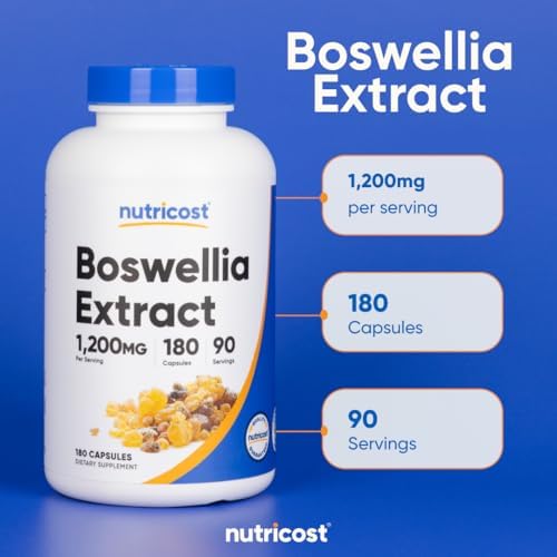 Nutricost Extracto de Boswellia 180 Cápsulas - 90 Porciones por Botella, Libre de Gluten y GMO, Vegano - imagen 6