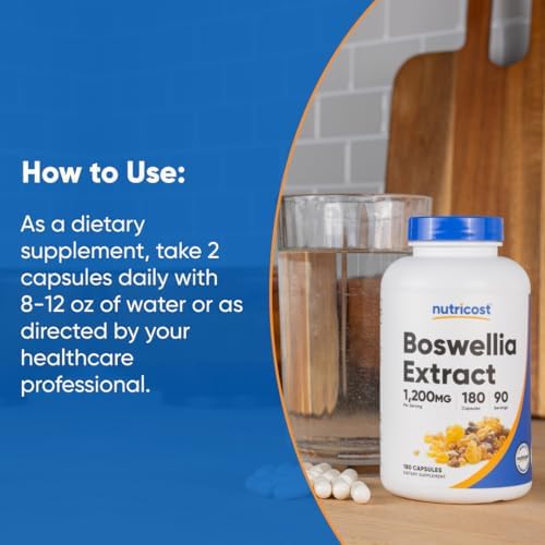 Nutricost Extracto de Boswellia 180 Cápsulas - 90 Porciones por Botella, Libre de Gluten y GMO, Vegano - imagen 7