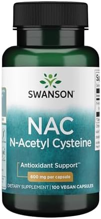 Suplemento de Salud Hepática y Antioxidante Swanson NAC N-Acetil Cisteína para Adultos - 600 mg (100 Cápsulas Veganas) - imagen 1