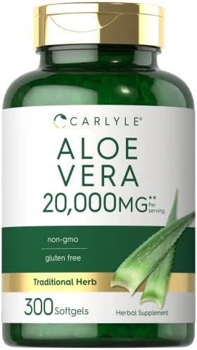 Cápsulas de Gel de Aloe Vera Carlyle | 300 Unidades | Suplemento de Gel de Aloe Vera | Sin OGM, Sin Gluten - imagen 1