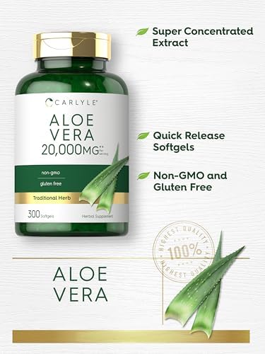 Cápsulas de Gel de Aloe Vera Carlyle | 300 Unidades | Suplemento de Gel de Aloe Vera | Sin OGM, Sin Gluten - imagen 3