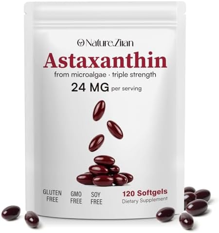 Suplementos de Astaxantina O NATURE . ZIRAN 24mg, Antioxidantes para Salud Ocular, Articular y de Piel | Suministro para 4 Meses | 120 Softgels - imagen 1