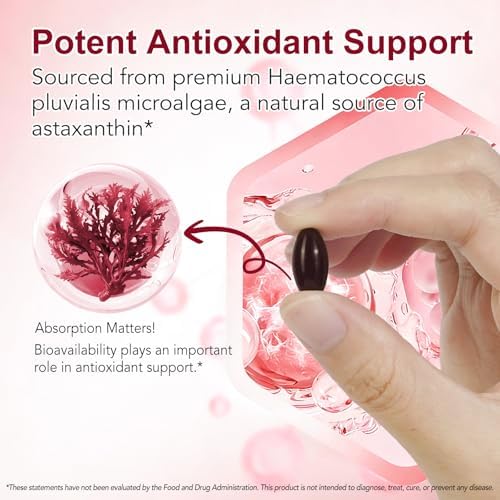 Suplementos de Astaxantina O NATURE . ZIRAN 24mg, Antioxidantes para Salud Ocular, Articular y de Piel | Suministro para 4 Meses | 120 Softgels - imagen 3