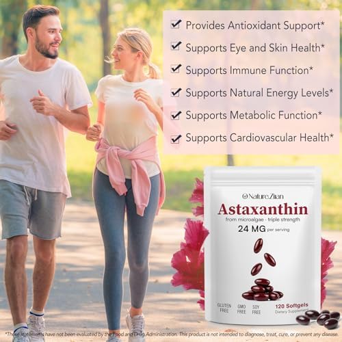 Suplementos de Astaxantina O NATURE . ZIRAN 24mg, Antioxidantes para Salud Ocular, Articular y de Piel | Suministro para 4 Meses | 120 Softgels - imagen 6