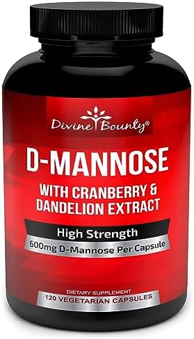 Cápsulas de D-Mannosa Divine Bounty - 600mg de D Mannosa por cápsula con Extracto de Arándano y Diente de León para la Salud del Tracto Urinario - - imagen 1