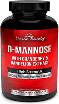 Cápsulas de D-Mannosa Divine Bounty - 600mg de D Mannosa por cápsula con Extracto de Arándano y Diente de León para la Salud del Tracto Urinario - - imagen 1