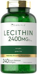 Suplemento de Lecitina Carlyle | 2400mg | 240 Cápsulas Blandas | Con Fosfolípidos Naturales | Sin OGM, Libre de Gluten - imagen 1