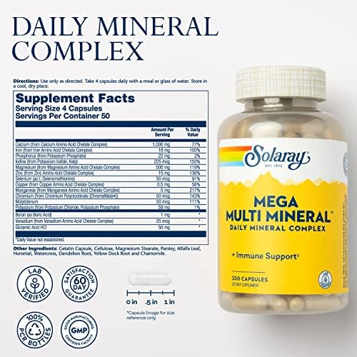 Solaray Mega Multi Mineral | 200 Cápsulas - imagen 2