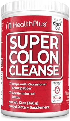 Health Plus Super Colon Cleanse, 12 oz en polvo, 68 porciones - Detox natural, alivio digestivo y limpieza suave del intestino con cáscara de - imagen 1