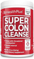 Health Plus Super Colon Cleanse, 12 oz en polvo, 68 porciones - Detox natural, alivio digestivo y limpieza suave del intestino con cáscara de - imagen 1