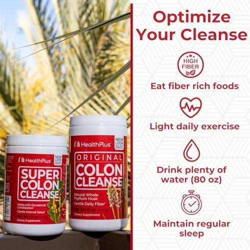 Health Plus Super Colon Cleanse, 12 oz en polvo, 68 porciones - Detox natural, alivio digestivo y limpieza suave del intestino con cáscara de - imagen 6