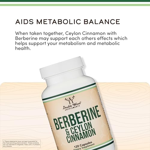 Berberina con Canela de Ceilán - 120 Cápsulas para Metabolismo y Salud Metabólica, Probado por Terceros, Vegano, No Transgénico, Sin Gluten de Double - imagen 4