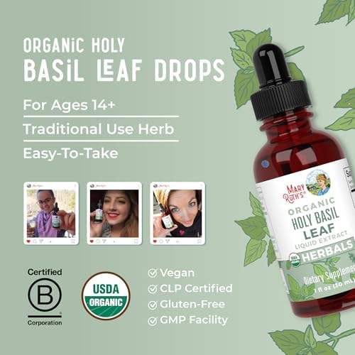 Gotas Líquidas de Albahaca Sagrada MARYRUTH'S Organics Sin Azúcar | Tulsi | Antioxidante | Apoyo Cognitivo y Digestivo | Energía | Vegano | 1 Fl Oz - imagen 8
