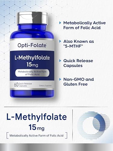 Carlyle L Methylfolato 15mg | 60 Cápsulas | Máxima Potencia | Optimizado y Activado | Sin OGM, Libre de Gluten | Methyl Folate, 5-MTHF | por - imagen 4
