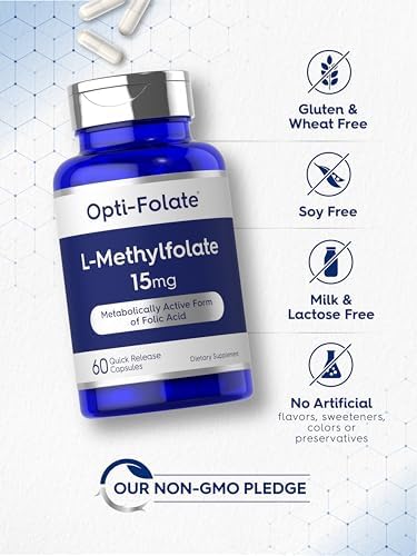 Carlyle L Methylfolato 15mg | 60 Cápsulas | Máxima Potencia | Optimizado y Activado | Sin OGM, Libre de Gluten | Methyl Folate, 5-MTHF | por - imagen 5