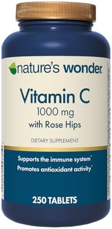 Tabletas de Vitamina C 1000 mg con Rosa Mosqueta de Nature's Wonder para la Salud Inmunológica, 250 Porciones, 250 Conteo - imagen 1