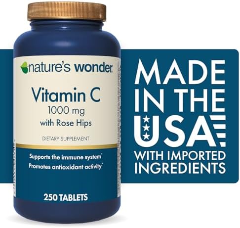 Tabletas de Vitamina C 1000 mg con Rosa Mosqueta de Nature's Wonder para la Salud Inmunológica, 250 Porciones, 250 Conteo - imagen 2