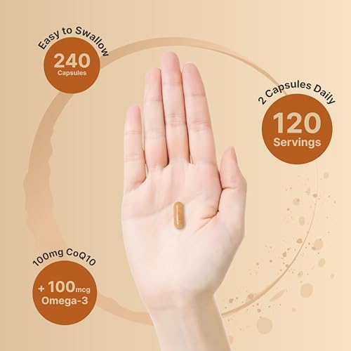 NatureBell CoQ10 100mg con Omega 3, 240 Cápsulas | Alta Absorción – Soporte Antioxidante para la Salud del Corazón y Energía – Suplemento Extra - imagen 4
