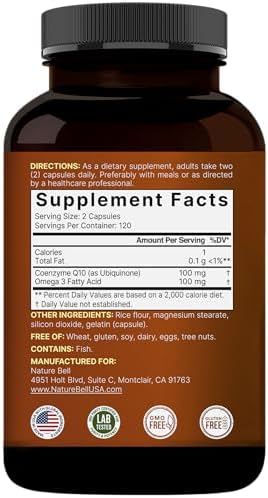 NatureBell CoQ10 100mg con Omega 3, 240 Cápsulas | Alta Absorción – Soporte Antioxidante para la Salud del Corazón y Energía – Suplemento Extra - imagen 7