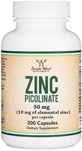 Zinc Picolinato 50mg, 300 Cápsulas (Soporte Inmunológico) Sin OGM, Libre de Gluten (Suministro para 300 Días) de Double Wood Supplements - imagen 1