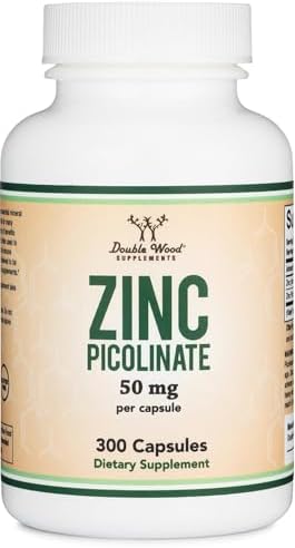 Zinc Picolinato 50mg, 300 Cápsulas (Soporte Inmunológico) Sin OGM, Libre de Gluten (Suministro para 300 Días) de Double Wood Supplements - imagen 4