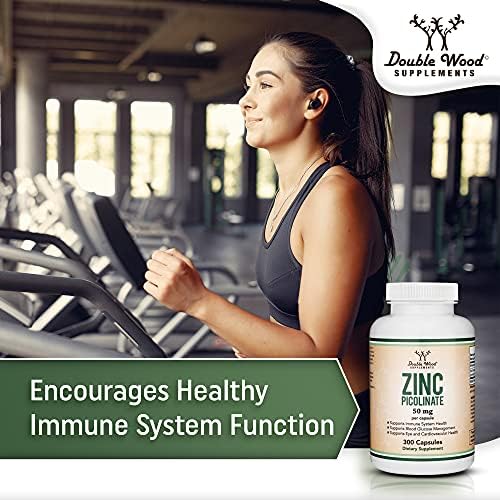 Zinc Picolinato 50mg, 300 Cápsulas (Soporte Inmunológico) Sin OGM, Libre de Gluten (Suministro para 300 Días) de Double Wood Supplements - imagen 6
