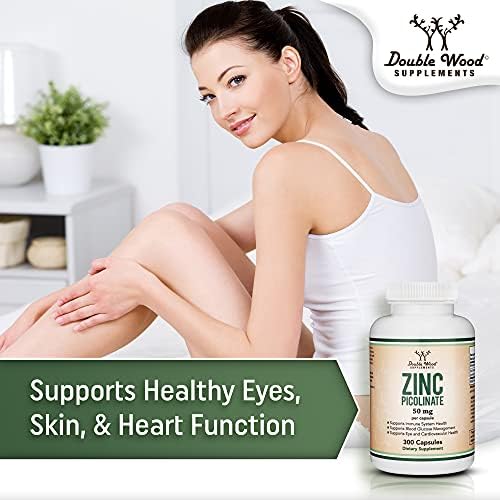 Zinc Picolinato 50mg, 300 Cápsulas (Soporte Inmunológico) Sin OGM, Libre de Gluten (Suministro para 300 Días) de Double Wood Supplements - imagen 8