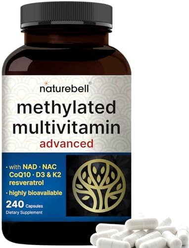 Multivitamínico Metilado para Hombres y Mujeres, 240 Cápsulas | Fórmula 27 en 1 con Vitaminas B, C, D3, K2, NAD, NAC, CoQ10, Resveratrol, Magnesio, - imagen 1