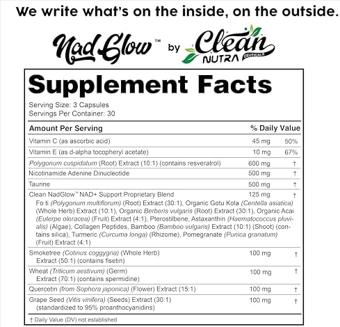 Suplemento de NAD+ Resveratrol para Mujeres con Turmeric, Vitamina C, Acai, Granada, Colágeno, Fisetina y Berberina - 90 Cápsulas Clean Nutra - imagen 5