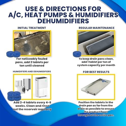 Tabletas para Bandeja de Drenaje de Aire Acondicionado HVAC Guys 35PK | Previene Olores, Mantiene Limpia la Bandeja, Evita Desbordamientos | Dura - imagen 5