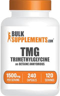 Cápsulas de TMG BulkSupplements.com - Trimetilglicina como Betaína Anhidra, Suplemento TMG, Sin Gluten, 2 Cápsulas por Porción (1500mg), 240 - imagen 1