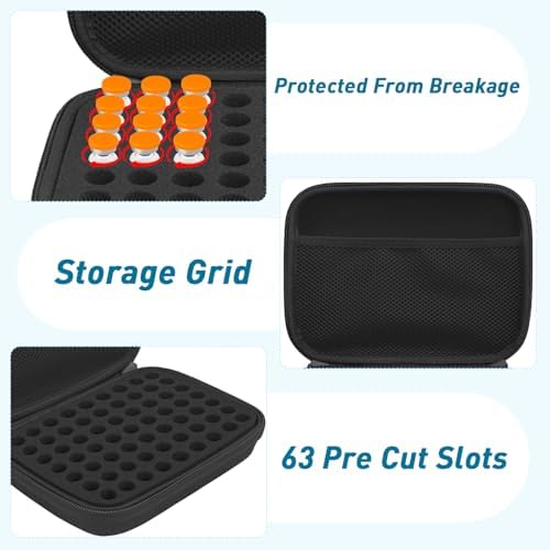 Estuche para Péptidos de 3ML – Organizador de 63 Ranuras con Bolsa de Malla, Compatible con Botellas de 3ml, Estuche de Almacenamiento para - imagen 2