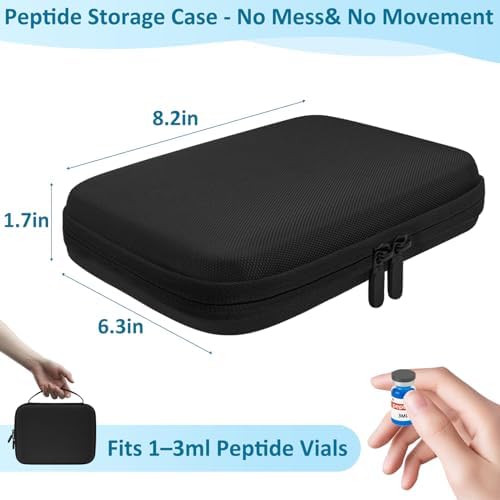 Estuche para Péptidos de 3ML – Organizador de 63 Ranuras con Bolsa de Malla, Compatible con Botellas de 3ml, Estuche de Almacenamiento para - imagen 6