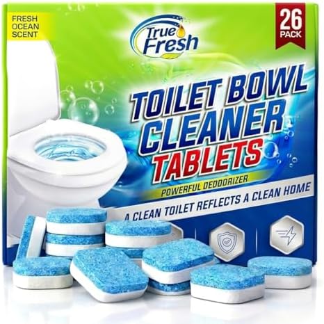 Tabletas Limpiadoras para Inodoro True Fresh 26 Piezas, Desodorante y Seguro para Sépticos, Eliminador de Olores y Manchas, Frescura Duradera Aroma - imagen 2
